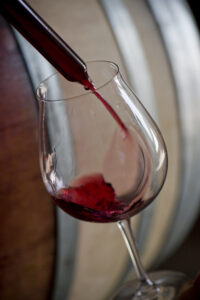 Chehalem_20080703_140-Edit_RGB Wine being thieved into an Oregon Pinot noir glass