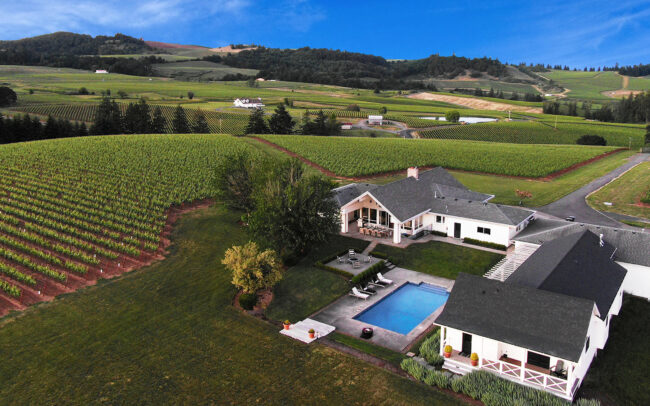Aerial view of the At The Joy Wine Country Retreat
